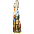 Costom Printed Sexy V Neck Maxi  Dress Bohemian Holiday Beach Dresses For Women